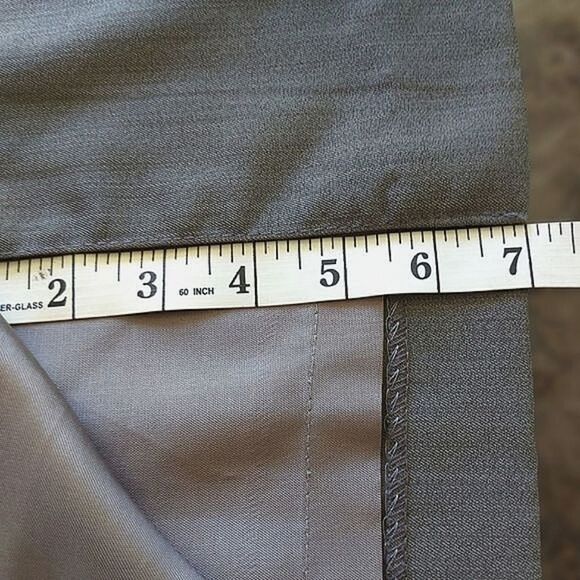 Vtg taupe wool high-waisted below knee length pencil skirt - Picture 11 of 15